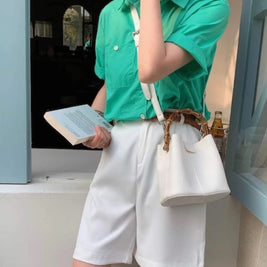 Bamboo Top Handle Crossbody Bag (multiple colors)