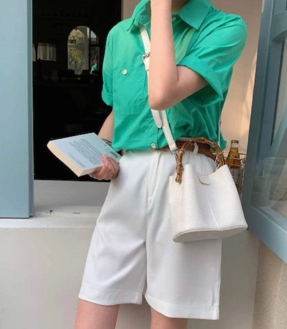 Bamboo Top Handle Crossbody Bag (multiple colors)