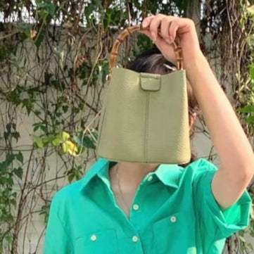 Bamboo Top Handle Crossbody Bag (multiple colors)