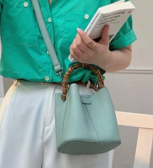 Bamboo Top Handle Crossbody Bag (multiple colors)