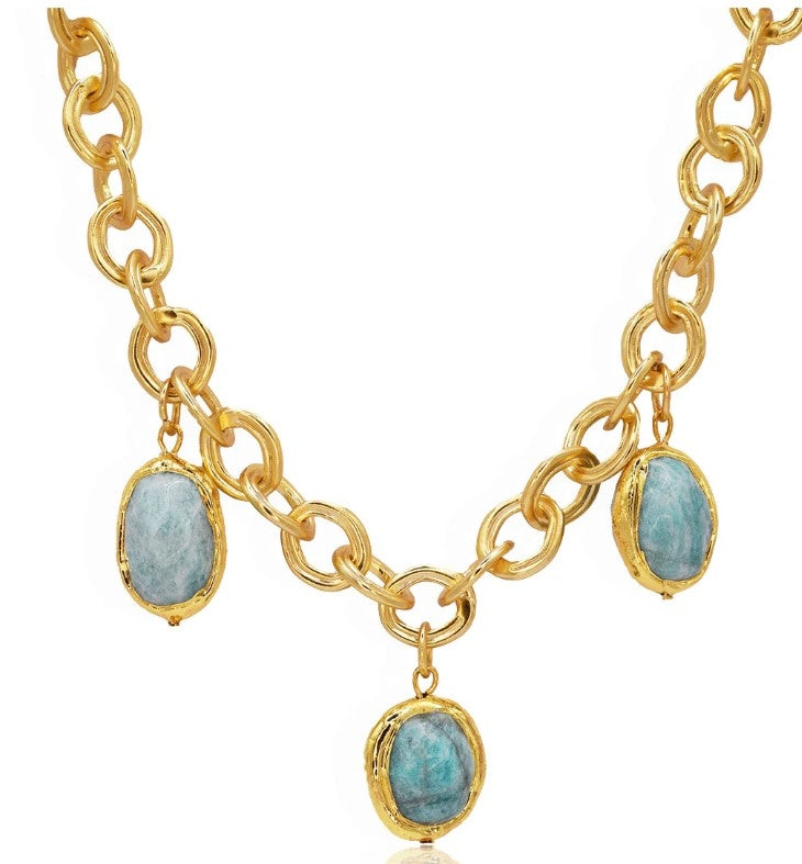 Amazonite Stone Charms Necklace