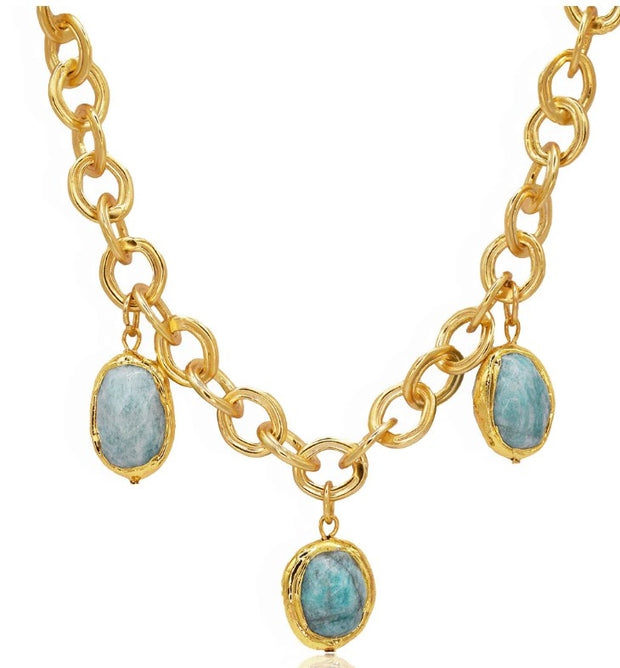 Amazonite Stone Charms Necklace