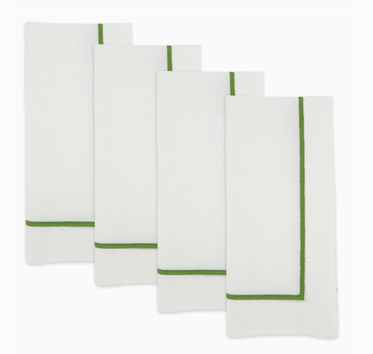 Line Embroidered Kiwi Napkin Set/4