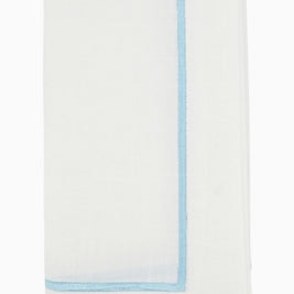 Line Embroidered Aqua Napkin Set/4