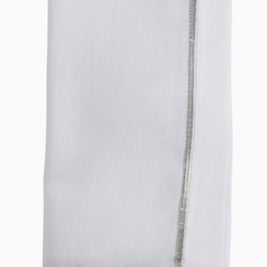 Line Embroidered Lurex Silver Napkin Set/4