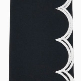 Scallop Hem Napkin Black Set/4