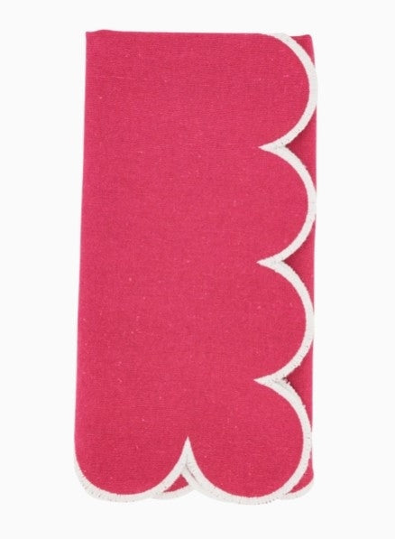 Scallop Hem Napkin Fushia Set/4