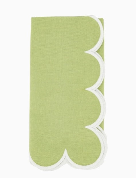 Scallop Hem Napkin Kiwi Set/4