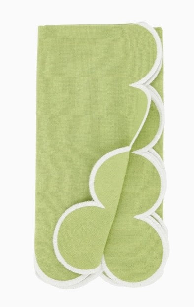 Scallop Hem Napkin Kiwi Set/4