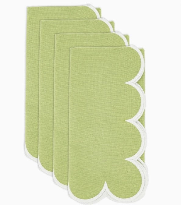 Scallop Hem Napkin Kiwi Set/4