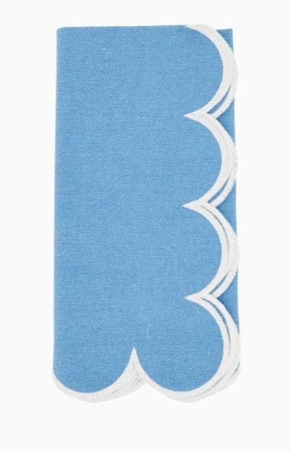 Scallop Hem Napkin Periwinkle Set/4