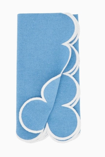 Scallop Hem Napkin Periwinkle Set/4