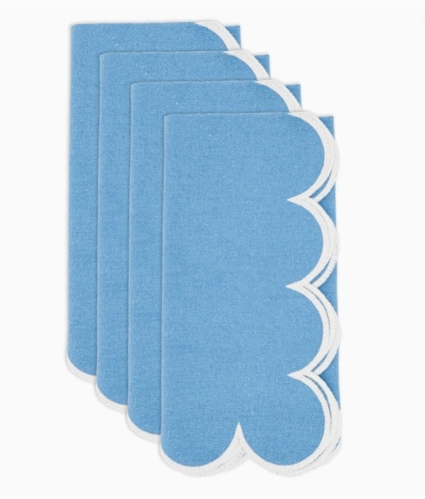 Scallop Hem Napkin Periwinkle Set/4