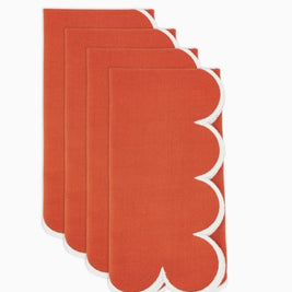 Scallop Hem Napkin Rust Set/4