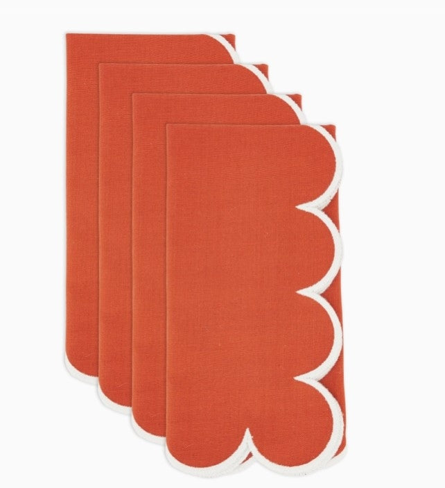 Scallop Hem Napkin Rust Set/4
