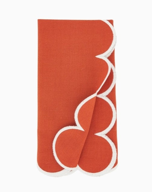 Scallop Hem Napkin Rust Set/4