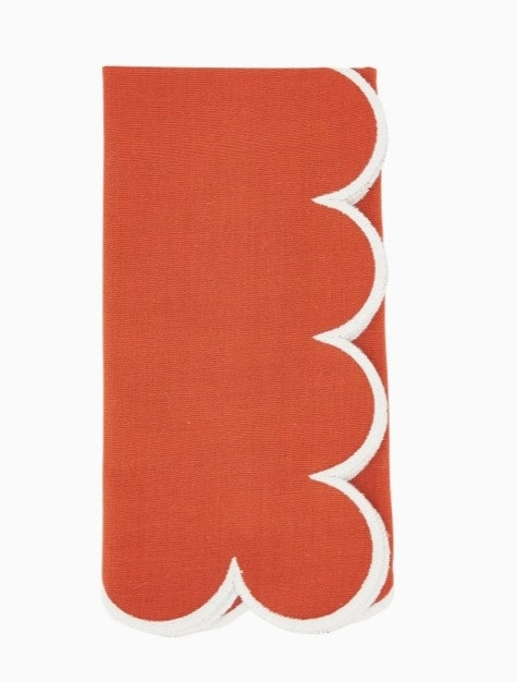 Scallop Hem Napkin Rust Set/4