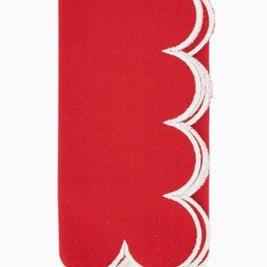 Scallop Hem Napkin Red Set/4