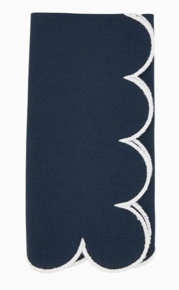 Scallop Hem Napkin Navy Set/4