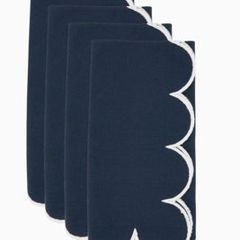 Scallop Hem Napkin Navy Set/4