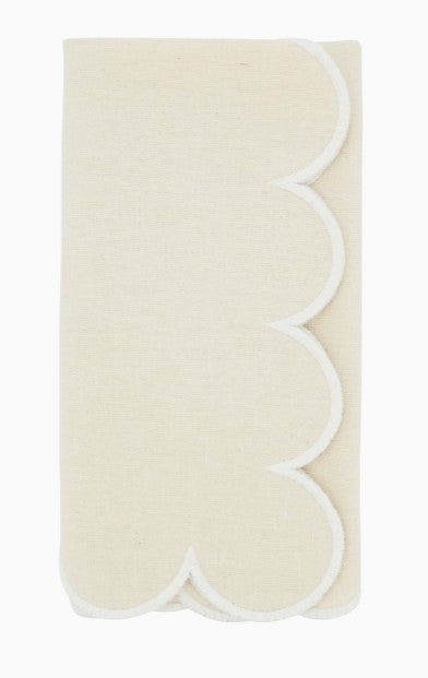 Scallop Hem Napkin Natural Set/4