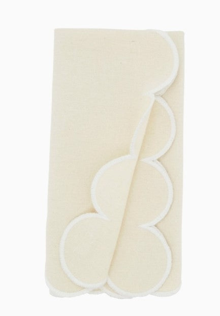Scallop Hem Napkin Natural Set/4