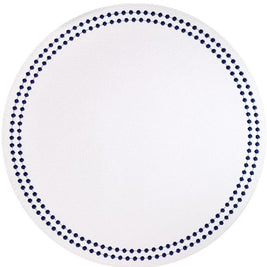 Pearls Navy on White Round Placemat Set/4