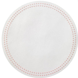 Pearls Rose on White Round Placemat Set/4