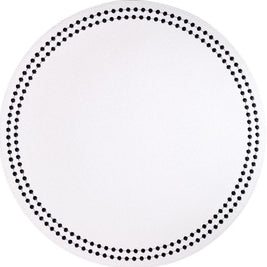 Pearls Black on White Round Placemat Set/4