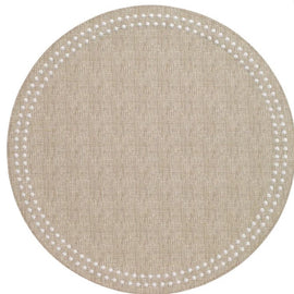 Pearls Beige with Round Placemat Set/4