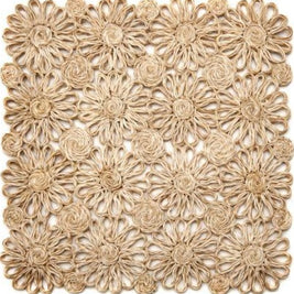 Patchwork Daisy Square Placemat in Natural Set/4