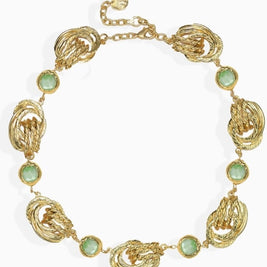 Knot X Coriandoli Statement Necklace in Green