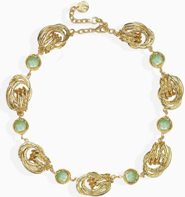 Knot X Coriandoli Statement Necklace in Green