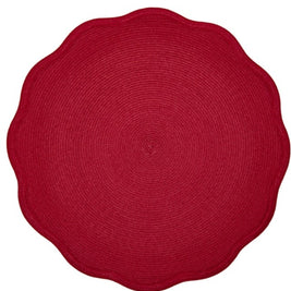 Round Scallop Placemat in  Holiday Red Set/4