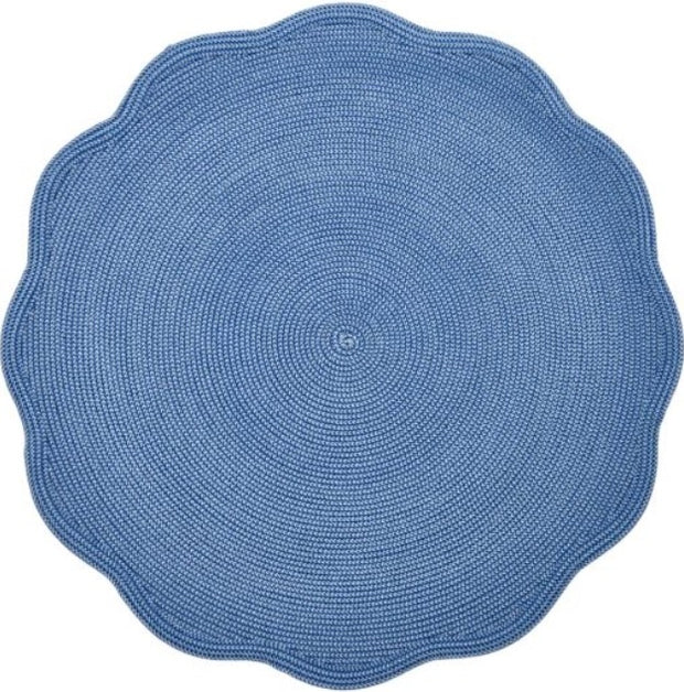 Round Scallop Placemat in Denim Set/4