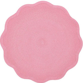 Round Scallop Placemat in Ivory Rose Set/4