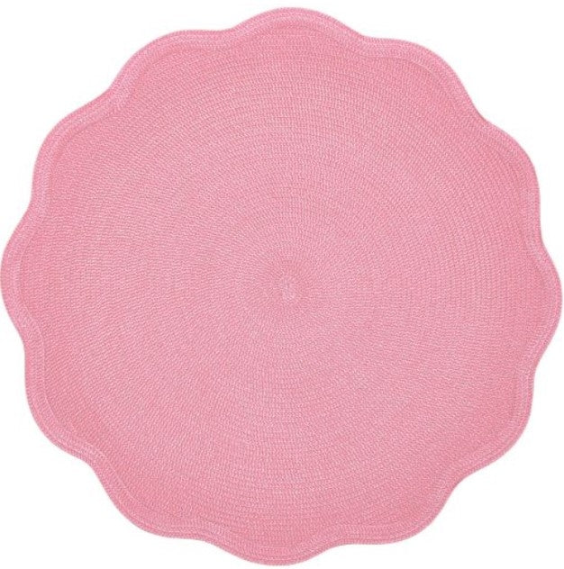 Round Scallop Placemat in Ivory Rose Set/4