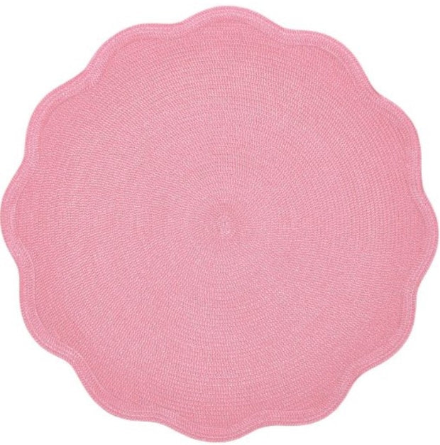 Round Scallop Placemat in Ivory Rose Set/4