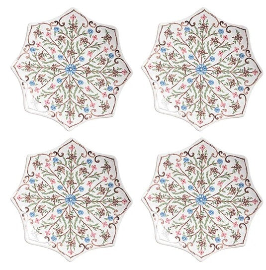 Villa Seville Scalloped Side/Cocktail Plate Set/4 - Chambray