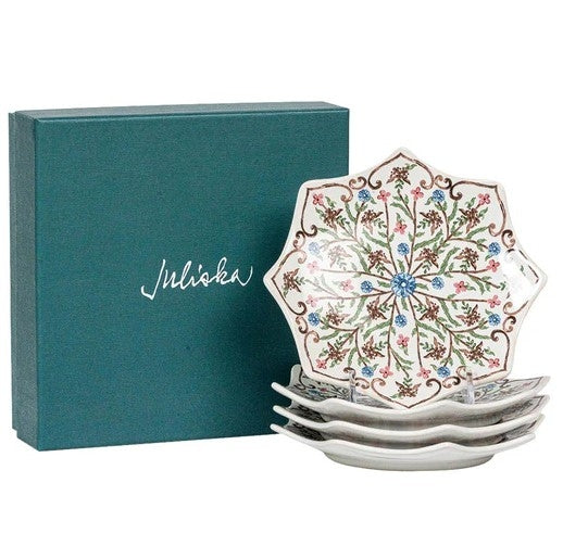 Villa Seville Scalloped Side/Cocktail Plate Set/4 - Chambray