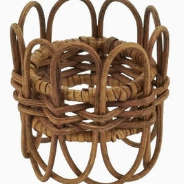 Twisted Rattan Napkin Ring Set/4