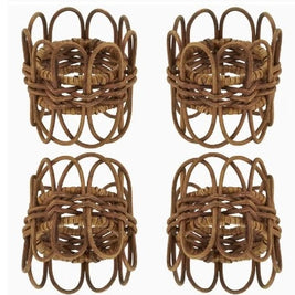 Twisted Rattan Napkin Ring Set/4