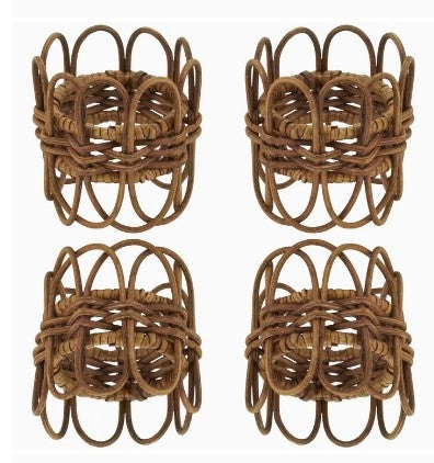 Twisted Rattan Napkin Ring Set/4