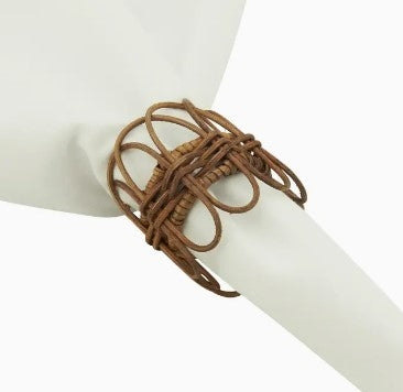 Twisted Rattan Napkin Ring Set/4