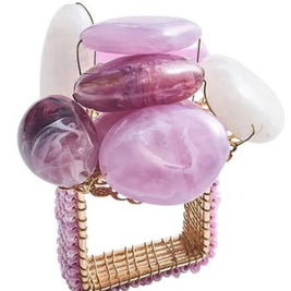 Sea Stone Napkin Ring in Lilac Set/4