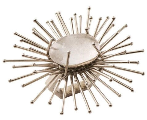 Flare Napkin Ring Silver/Crystal Set/4