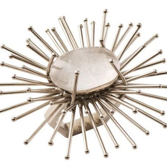 Flare Napkin Ring Silver/Crystal Set/4