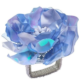 Gardenia Napkin Ring in Periwinkle Set/4
