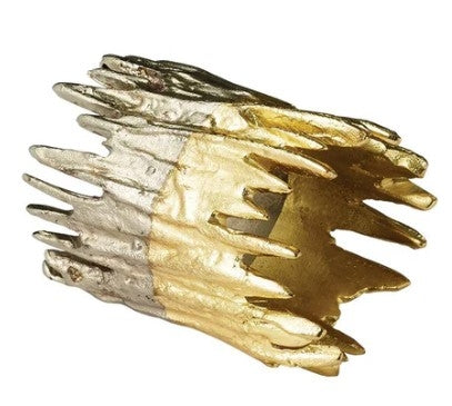 Patina Napkin Rings Gold/Silver Set/4