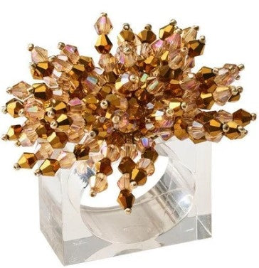 Brilliant Napkin Ring in Gold Set/4